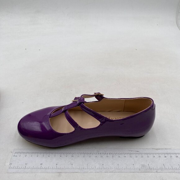 Milooey Shoes Mary Jane Flats Ballet Flats Closed Round Toe Two Strap  Purpel - Picture 1 of 7